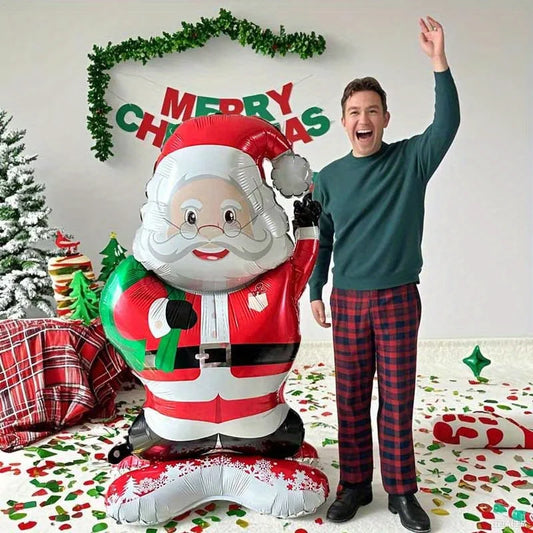 Standing Santa Claus Foil Balloon – 1 or 2 Pack Holiday Party Decor