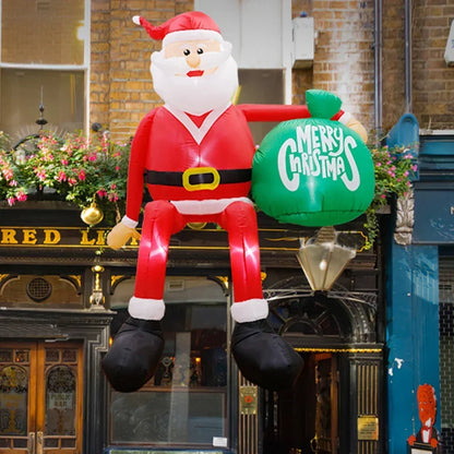 8FT Climbing Santa Inflatable – LED Lighted Outdoor Christmas Decoration