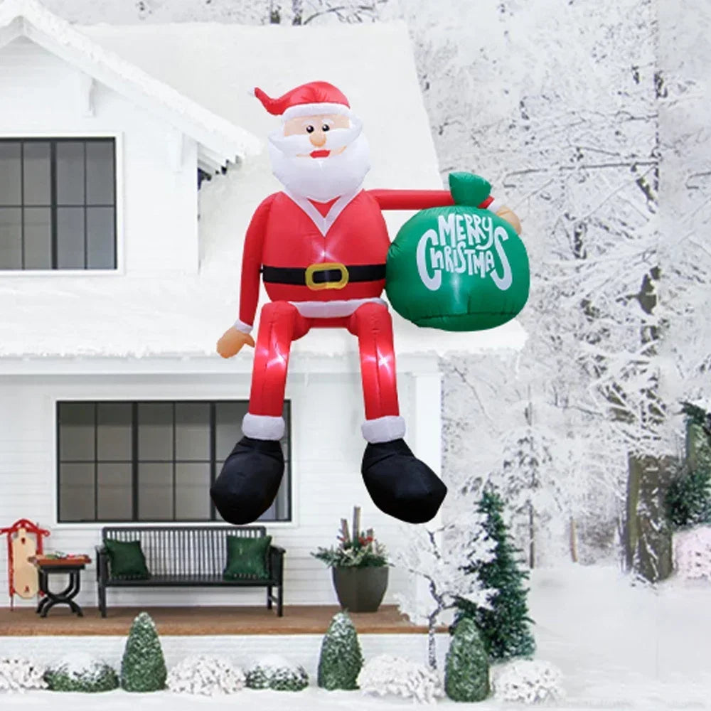 8FT Climbing Santa Inflatable – LED Lighted Outdoor Christmas Decoration