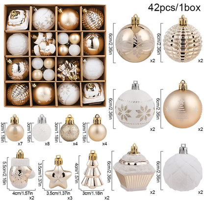 Champagne Christmas Ball Ornaments – 42PCS