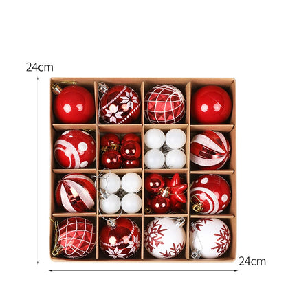 36PCS Christmas Ball Ornament Set – 3–6cm Tree Decorations for Home & Holiday Decor