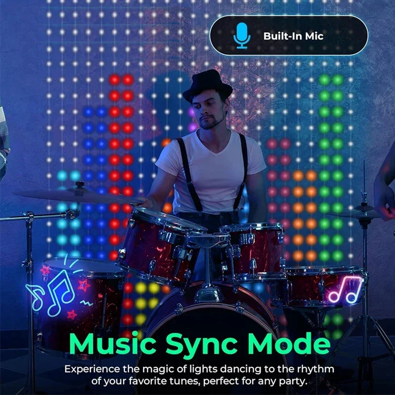 Smart RGB LED Curtain Lights – App Control, Music Sync & DIY Patterns (Indoor/Outdoor)