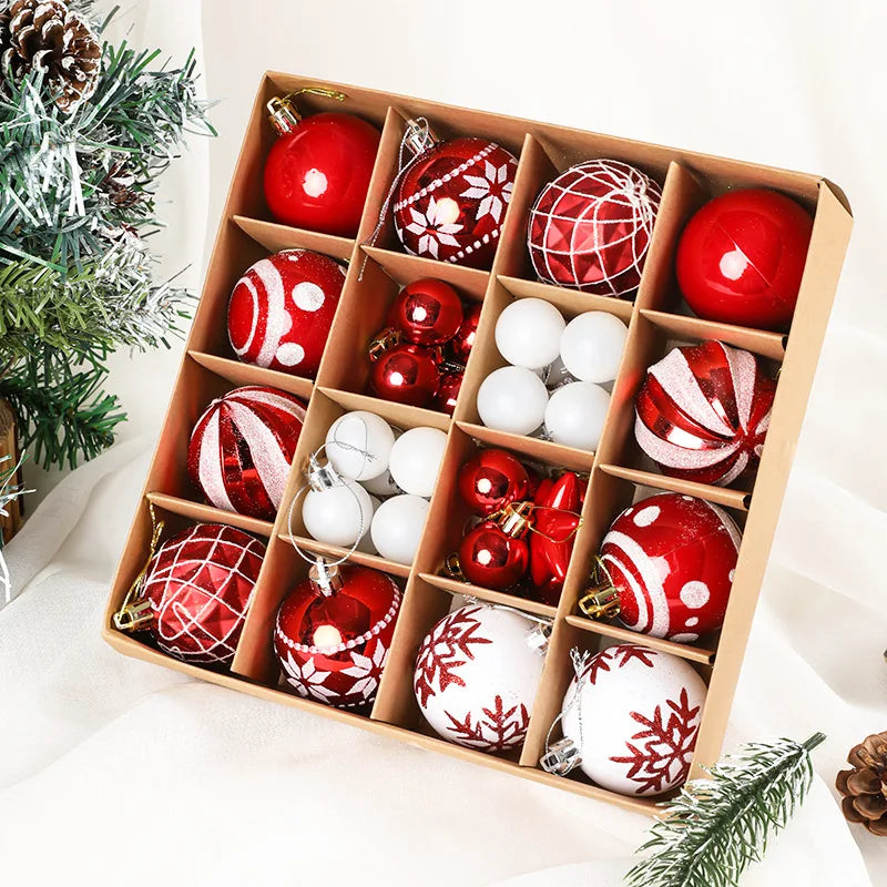 36PCS Christmas Ball Ornament Set – 3–6cm Tree Decorations for Home & Holiday Decor