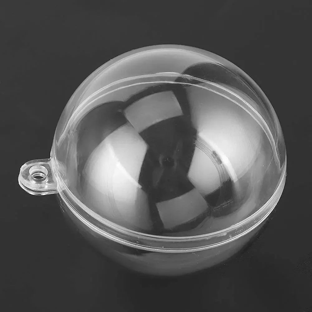 Clear DIY Fillable Christmas Ornaments – Transparent Plastic Hanging Balls (5–10cm)