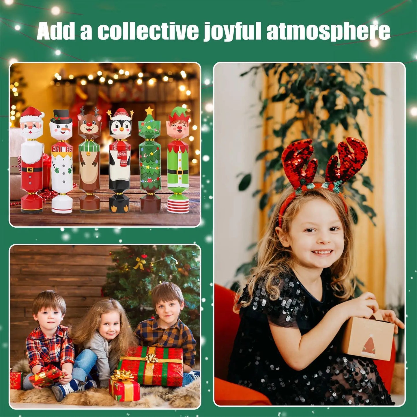 24-Piece Christmas Crackers Set – Fun Holiday Party Favors for Kids