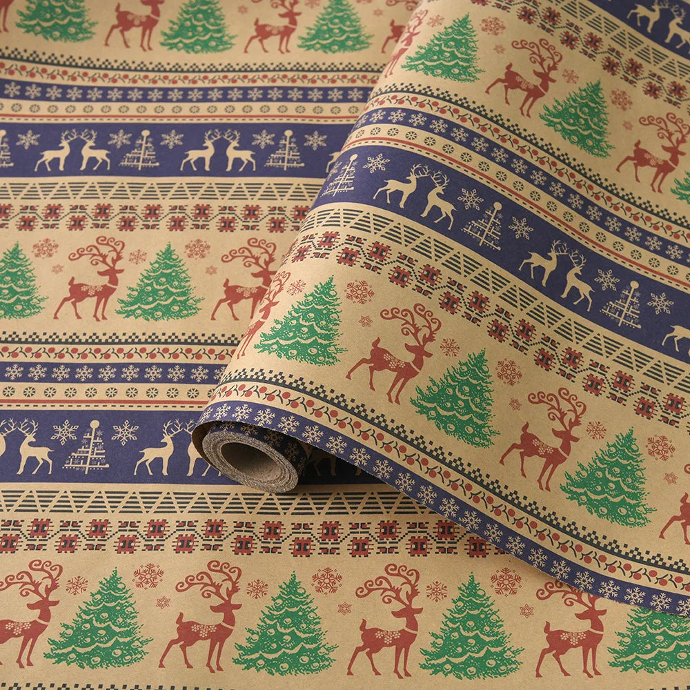 10M Christmas & New Year Gift Wrapping Paper Roll