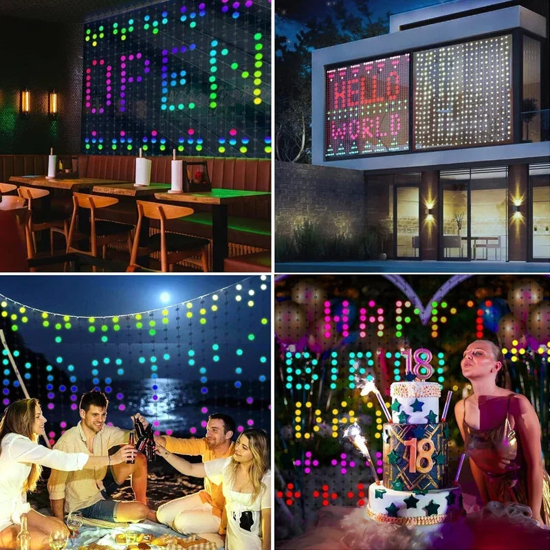 Smart RGB LED Curtain Lights – App Control, Music Sync & DIY Patterns (Indoor/Outdoor)