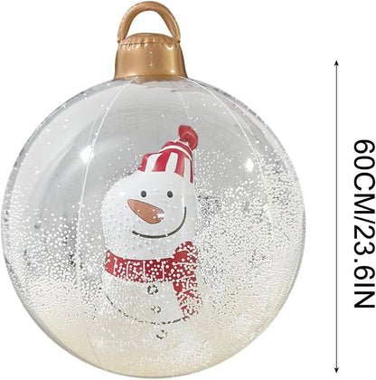 60cm Transparent Giant Inflatable Christmas Ball (With Optional Lights)