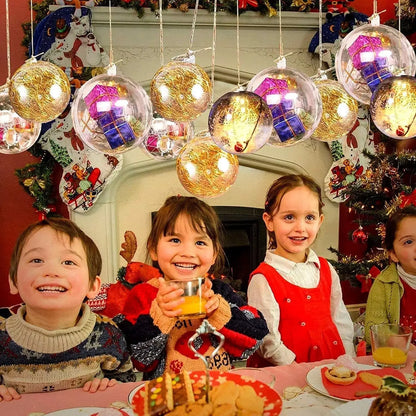 Clear DIY Fillable Christmas Ornaments – Transparent Plastic Hanging Balls (5–10cm)