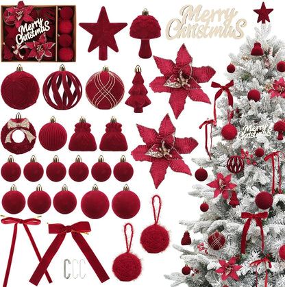 Velvet Christmas Balls – 38PC Set