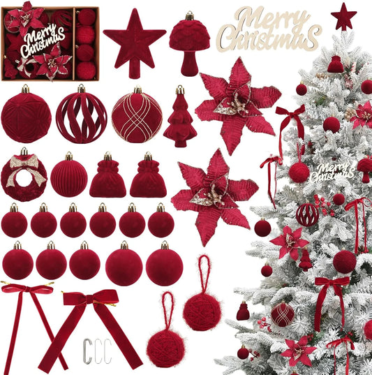 Velvet Christmas Balls – 38PC Set