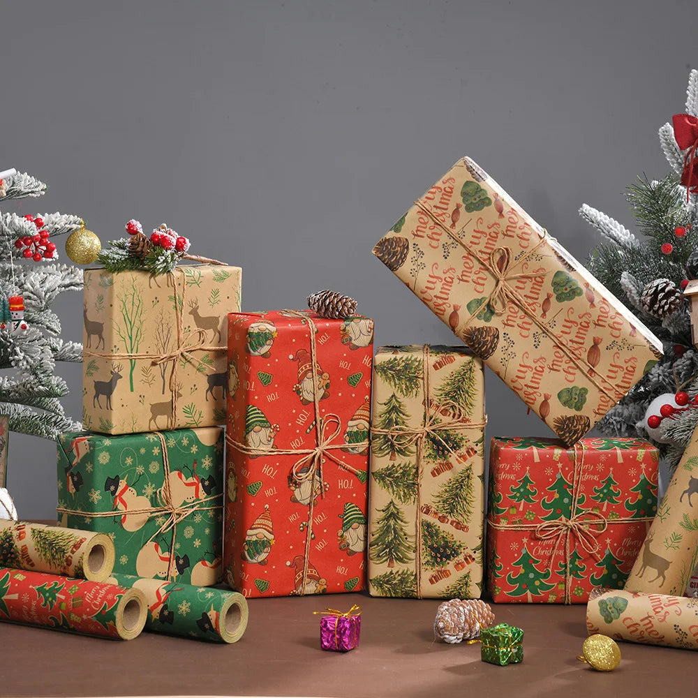 10M Christmas & New Year Gift Wrapping Paper Roll