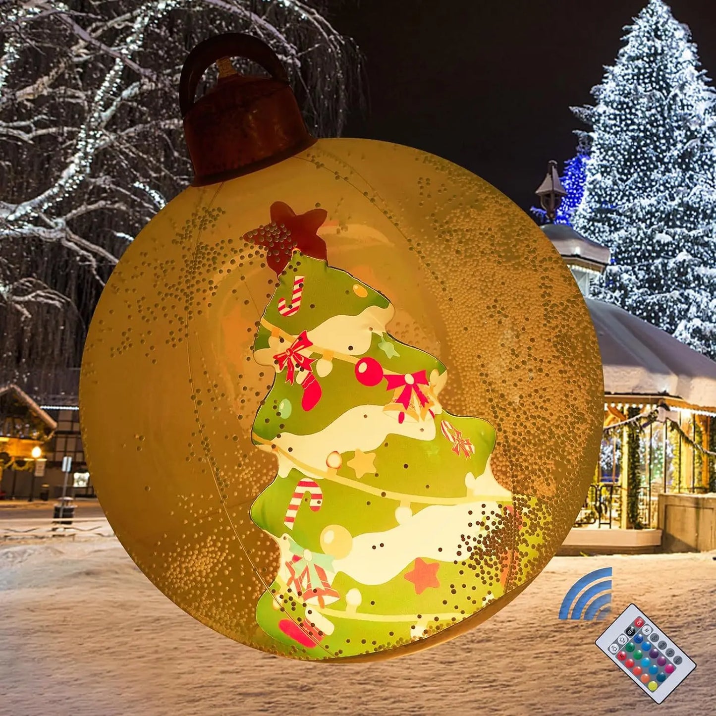 60cm Transparent Giant Inflatable Christmas Ball (With Optional Lights)