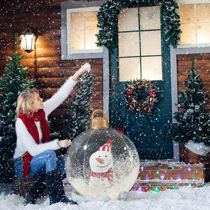 60cm Transparent Giant Inflatable Christmas Ball (With Optional Lights)