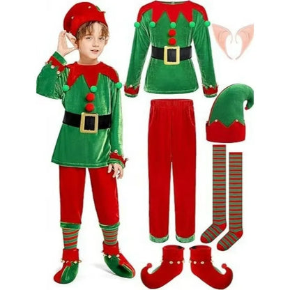 Kids’ Christmas Elf Cosplay Costume – Santa’s Little Helper Outfit