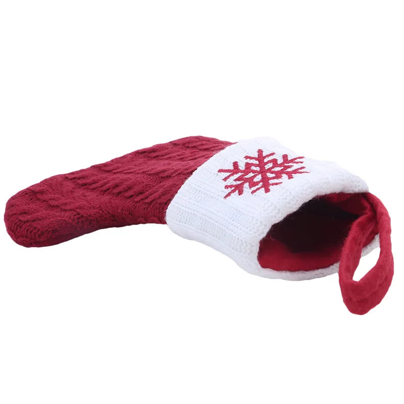 Knitted Christmas Stockings – Snowflake & Letter Design