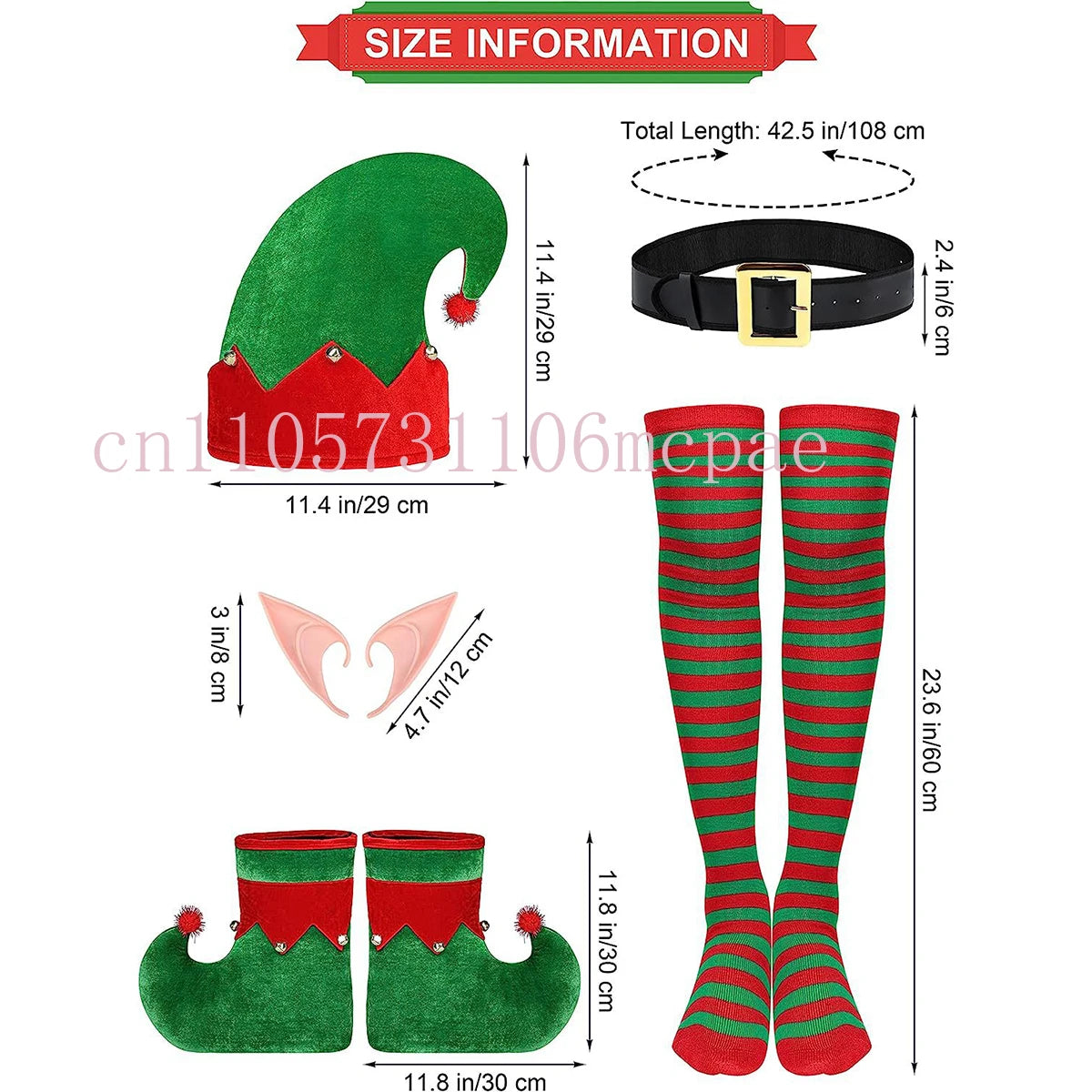Women’s & Kids Green Elf Christmas Costume Set