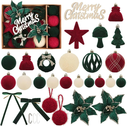 Velvet Christmas Balls – 38PC Set
