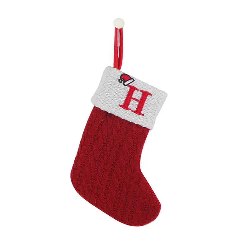 Knitted Christmas Stockings – Snowflake & Letter Design