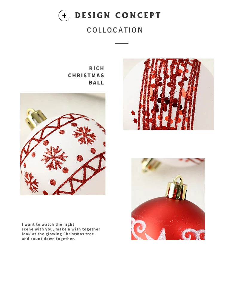 16PCS Shatterproof Christmas Ball Ornament Set – 2.36" Tree Decorations