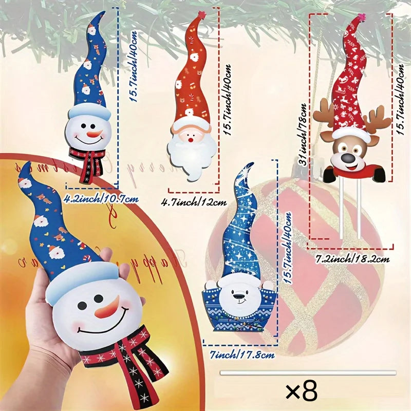 4-Piece Christmas Garden Flag Set – Santa & Elk Outdoor Lawn Decorations