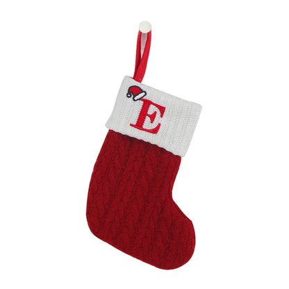 Knitted Christmas Stockings – Snowflake & Letter Design
